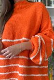 Big Softie Stripe Funnel Grunge Knit Marmalade